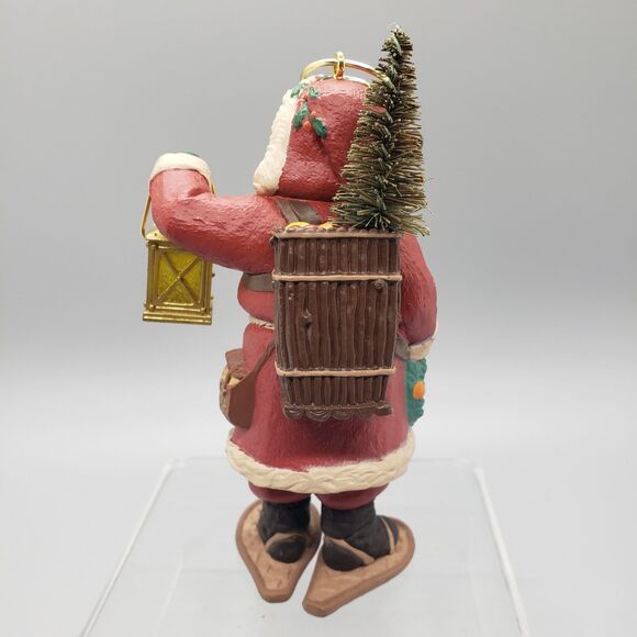 Set 3 Rustic Woodland Santa Ornaments Hallmark Christmas Collectors Folk Art - Picture 10 of 16
